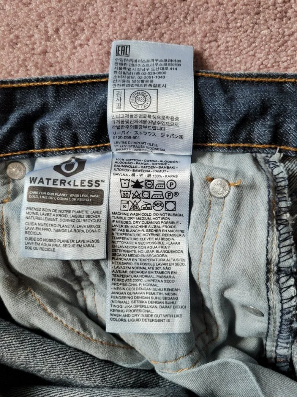 Levi's 569 Loose Straight Fit Jeans Mens 37x35 Dark Wash Blue Denim